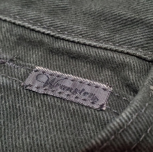 VINTAGE Wrangler Dark Olive Green Denim Jeans High Waisted Tapered Leg Cotton - Picture 9 of 11